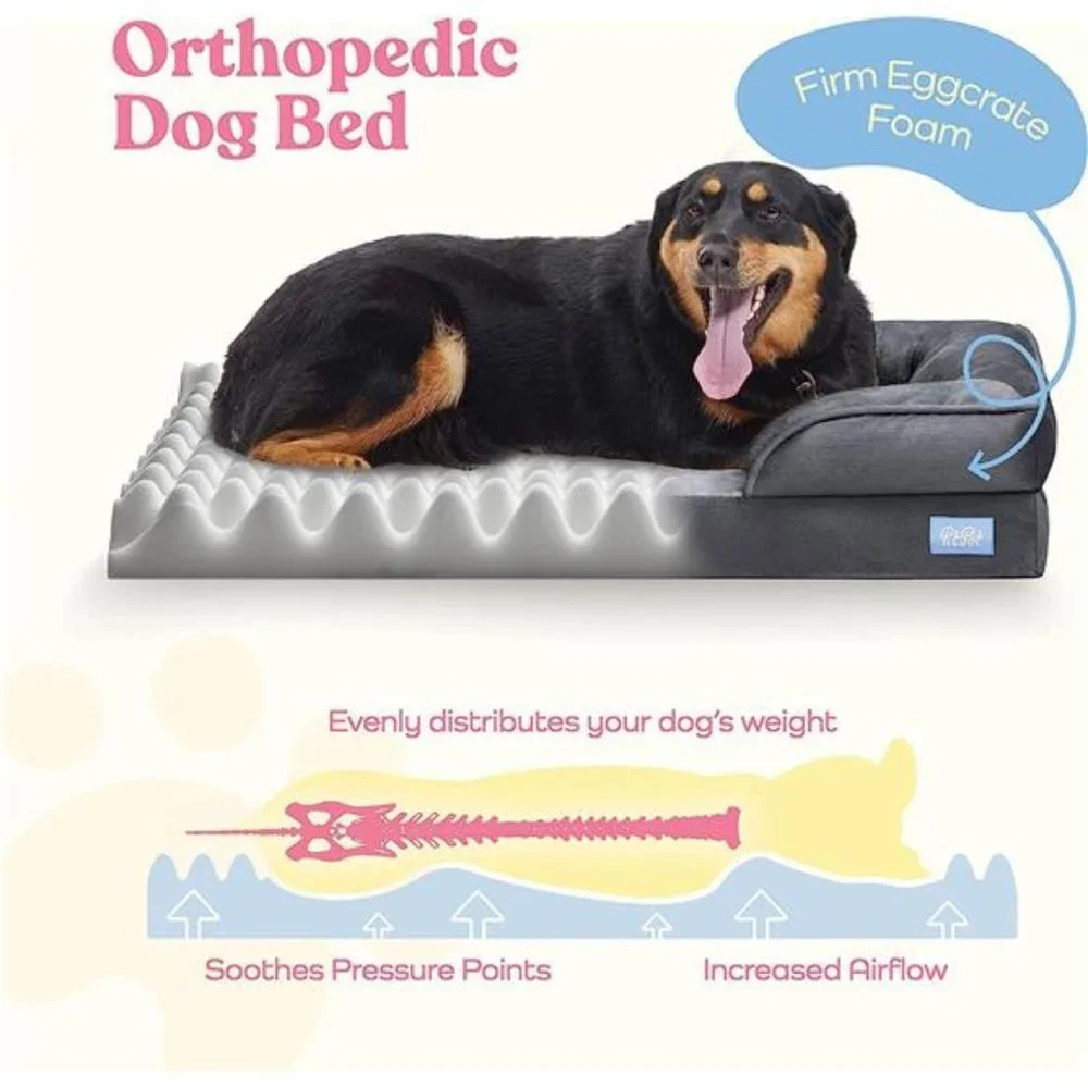 Orthopedic Sofa Dog Bed Removable Washable Cover & Nonslip Bottom, Medium Dogs